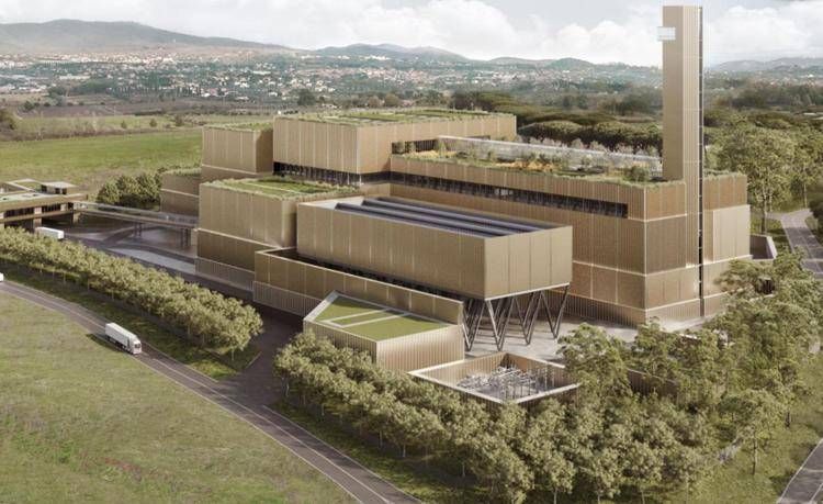 Il rendering del termovalorizzatore