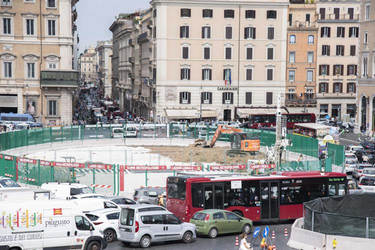 Il cantiere della metro C a piazza Venezia - Fotogramma