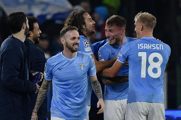 Ciro Immobile festeggia dopo il secondo gol - Afp