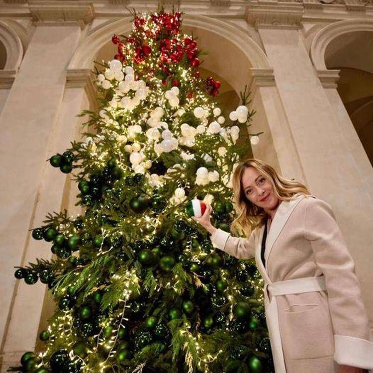 Giorgia Meloni e l'albero di Natale