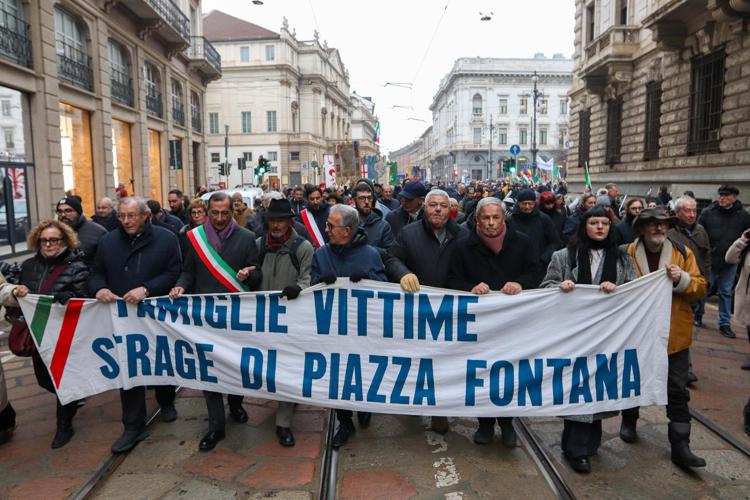 Corteo a Milano nel 54esimo anniversario della strage di Piazza Fontana - Fotogramma