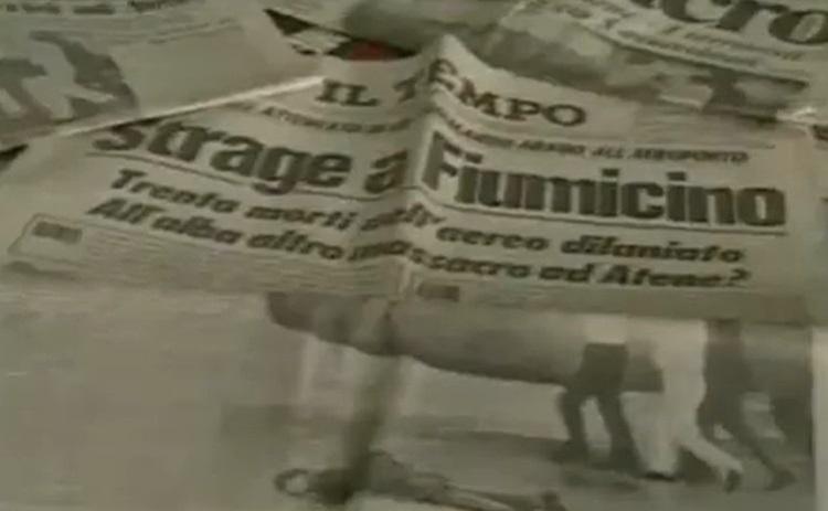 I giornali all'indomani della strage di Fiumicino nel 1973 nelle immagini del doc di TeleRoma56 'La strage dimenticata: Fiumicino 1973'