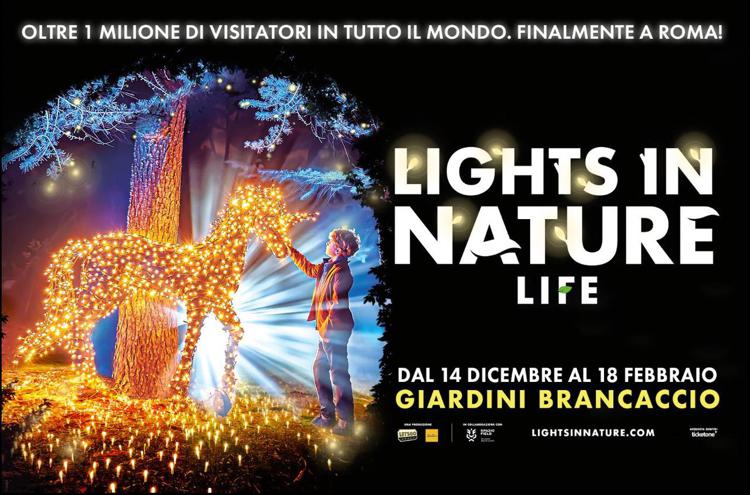 La magia del Natale a 'Lights in nature', un giardino segreto nel cuore di Roma