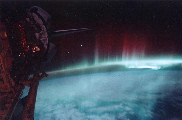 Aurora australe, presa dallo Space Shuttle - maggio 1992 (Foto NASA) 