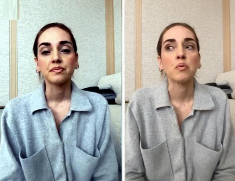 Chiara Ferragni nel video delle scuse (Fotogramma)