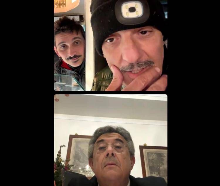 Fiorello, Biggio e l'ad Rai Roberto Sergio