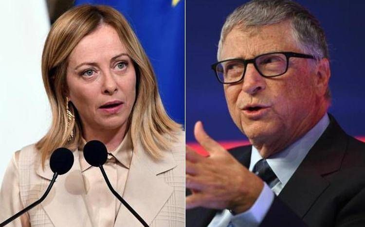 Giorgia Meloni e Bill Gates