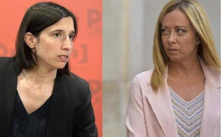 La segretaria Pd Elly Schlein e la presidente del Consiglio Giorgia Meloni (Fotogramma)