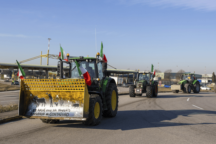 Farmers protest in Verona in recent days