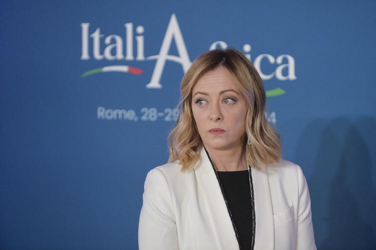 Giorgia Meloni al vertice Italia-Africa in Senato - Fotogramma