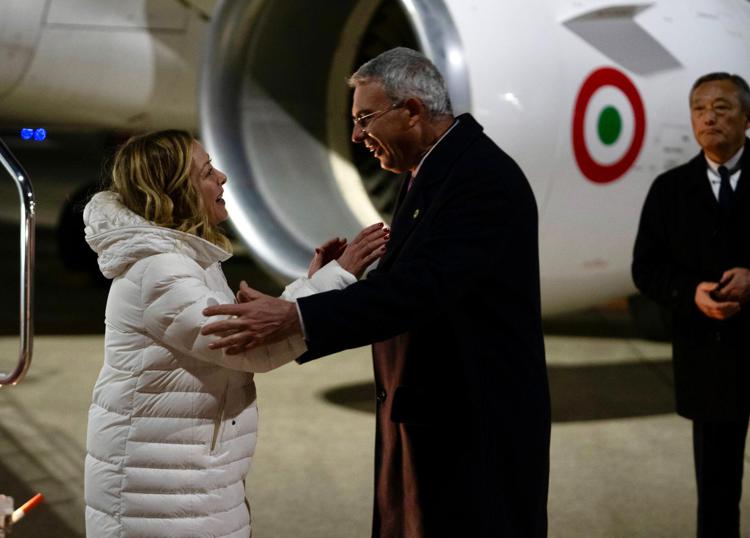 Giorgia Meloni arrivata in Giappone