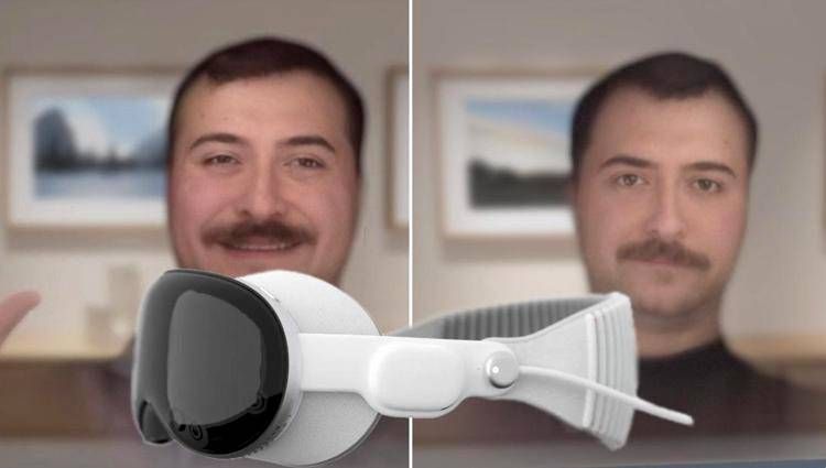 Un avatar 3D realizzato con Apple Vision Pro prima e dopo l'aggiornamento 1.1 di visionOS.