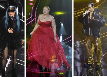 Sanremo 2024, from Bertè Gallo Cedrone to Mahmood in a gold tracksuit: report cards for the looks of the final