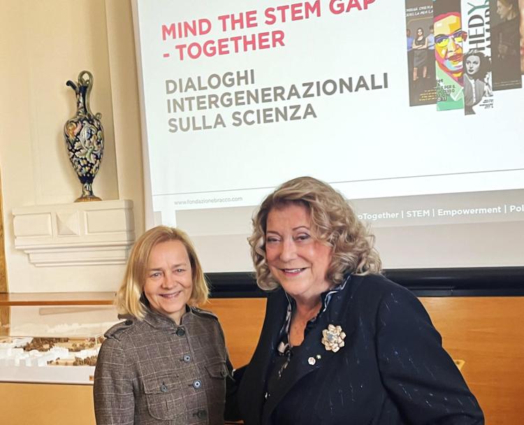Da sinistra: la rettrice del Politecnico di Milano, Donatella Sciuto, e Diana Bracco, presidente della Fondazione Bracco  