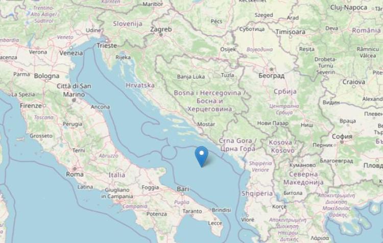 La mappa del terremoto (foto dal sito dell'Ingv)