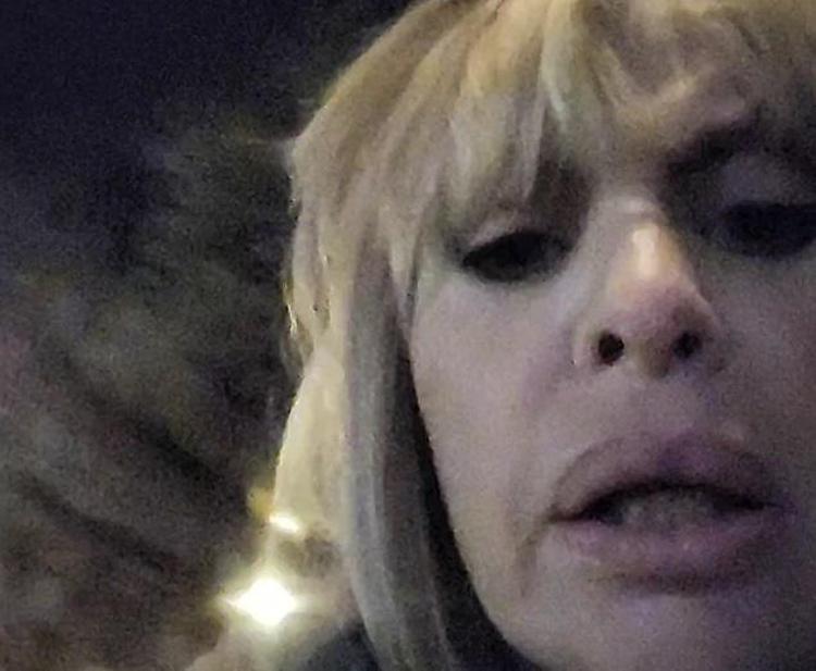 A still image from the video that MEP Alessandra Mussolini posted to Twitter after being attacked in a Strasbourg street