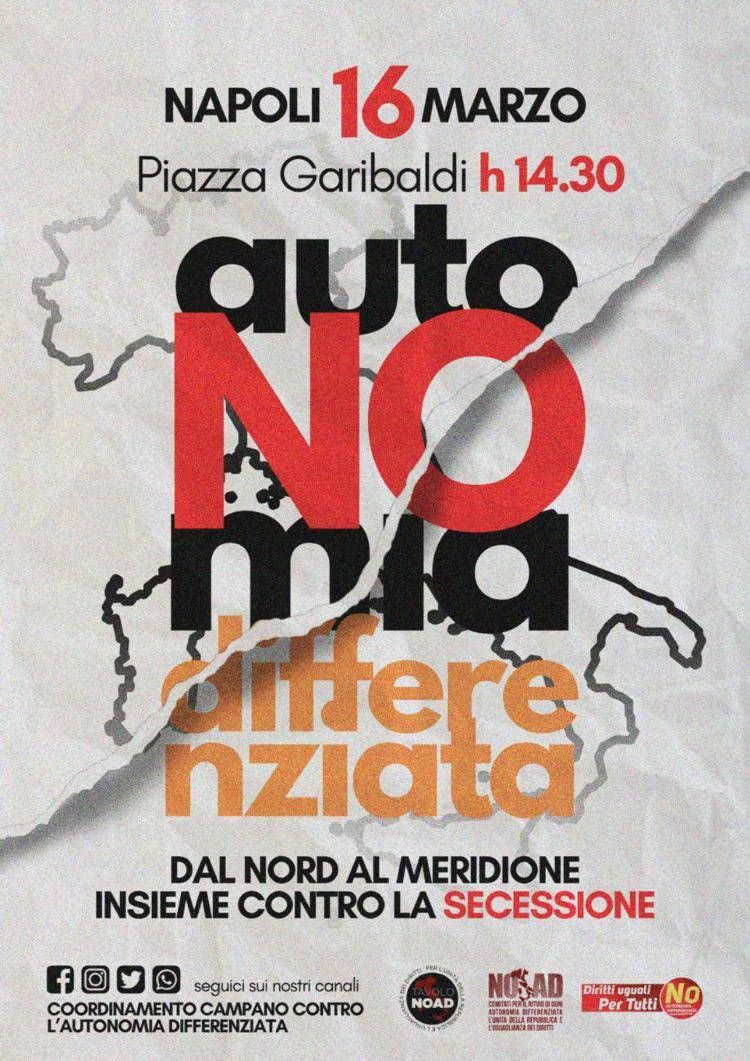 Il Tavolo e i Comitati No Ad annunciano una manifestazione nazionale per sabato 16 marzo a Napoli.