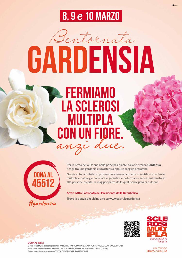 Stop sclerosi multipla, campagna Aism 'Bentornata Gardensia'
