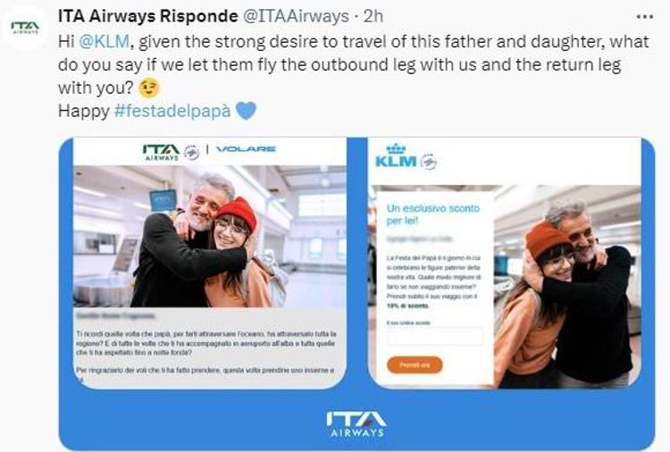 Il commento ironico di Ita sui  social