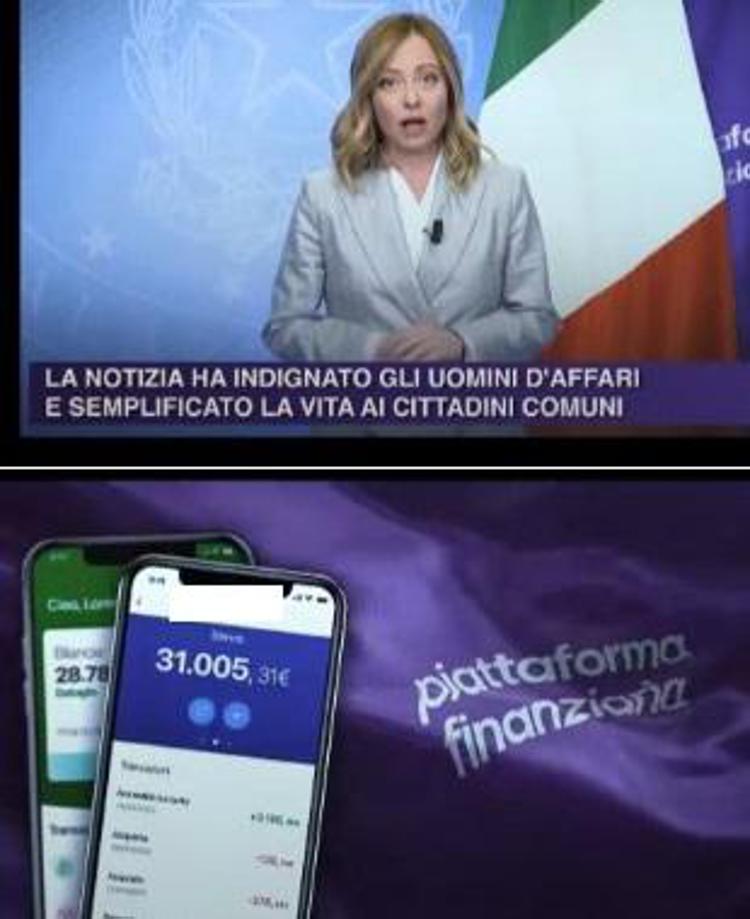 I fotogrammi del video-fake con l'immagine di Meloni