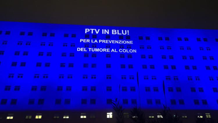 Tumore colon retto, Policlinico Tor Vergata si illumina di blu per la prevenzione