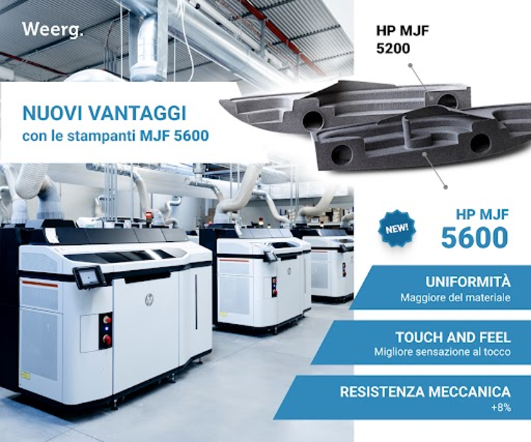 Weerg diventa il primo service al mondo di stampa 3D online su HP Multi Jet Fusion 5600