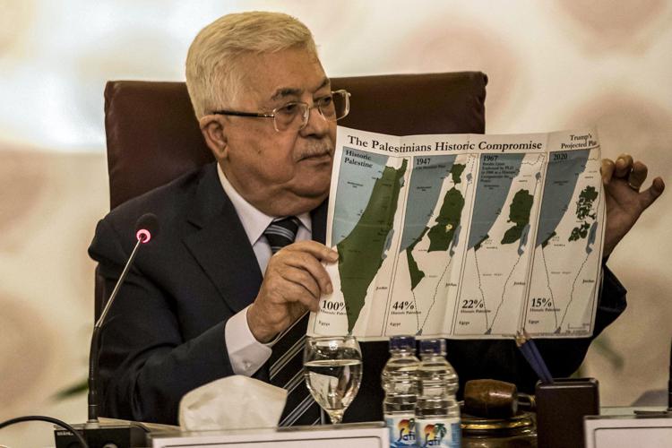 Il presidente Mahmoud Abbas - Afp
