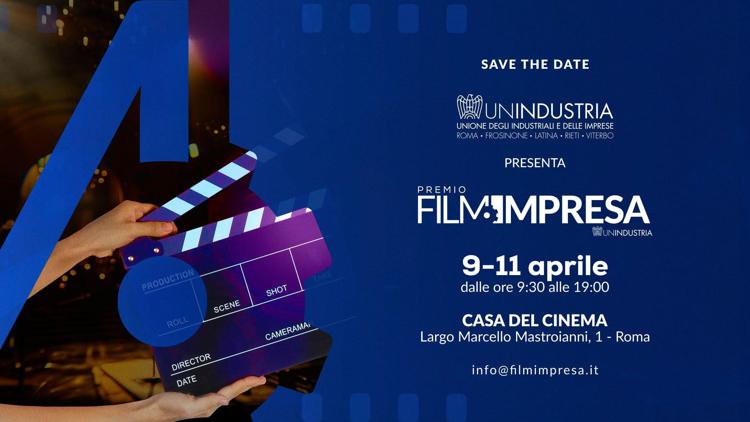 Cinema, la seconda edizione del Premio Film Impresa dal 9 all'11 aprile