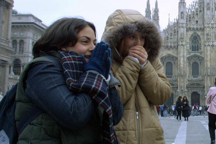 Giornata di freddo a Milano - (Fotogramma)