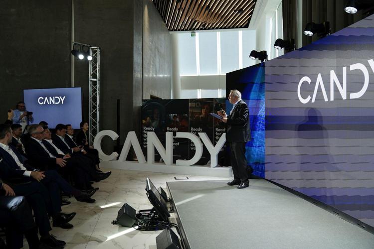 Gianpiero Morbello (Head of Brand Strategy and IoT Haier Europe) durante l’evento presentazione della nuova Candy durante la Design Week Milanese.