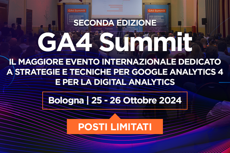 GA4 SUMMIT 2024: al via la seconda edizione del maggiore evento internazionale dedicato a Google Analytics 4 per il marketing e l’advertising