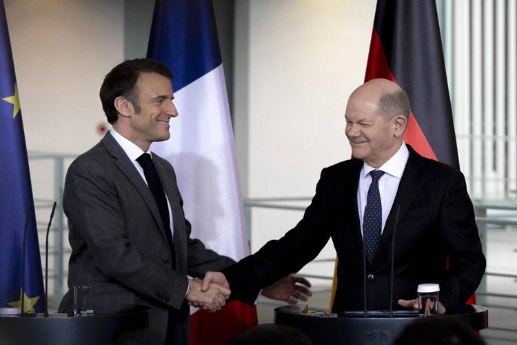 Emmanuel Macron e Olaf Scholz - Fotogramma