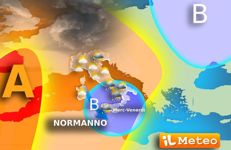 Meteo, il Ciclone Normanno raggiunge il Sud: forti piogge e temporali