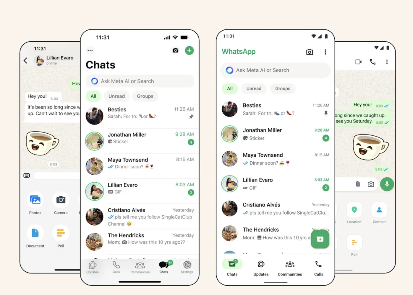 WhatsApp muda seu design no iOS e Android: Notícias