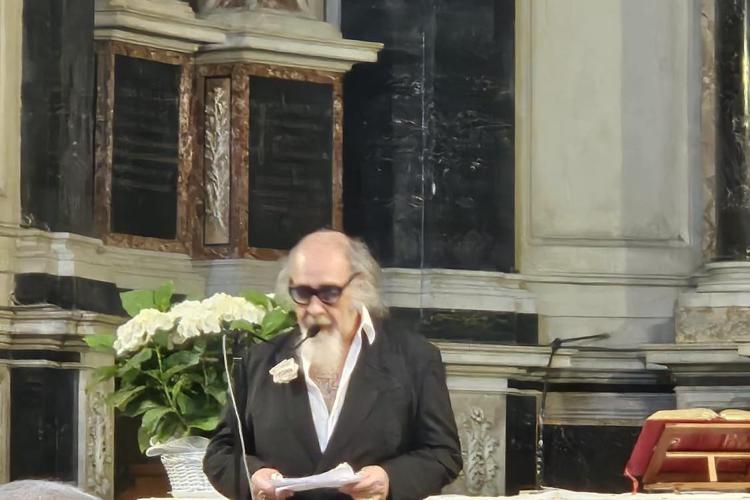 Roberto D'Agostino al funerale di Luciano Di Bacco - (Adnkronos)