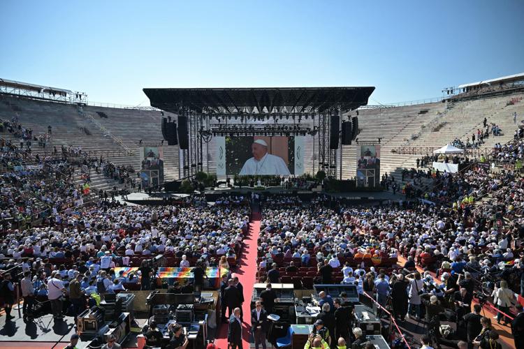 Il Papa all'Arena di Verona - Afp