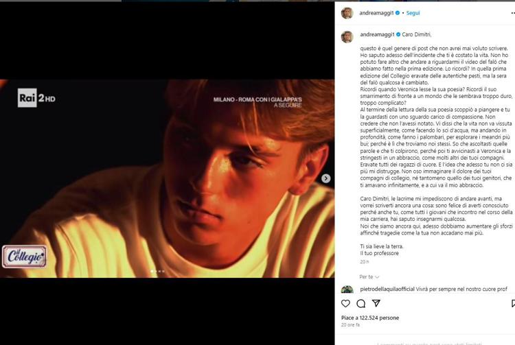 Dimitri Iannone - (Post Instagram di Andrea Maggi)