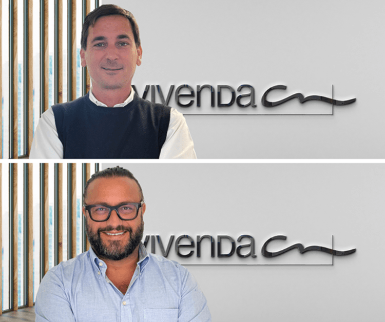 Filippo Cirrincione, in alto, e Luca Maurogiovanni nella sede di Vivenda a Roma