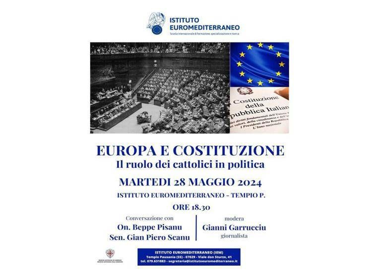 L’Istituto Euromediterraneo di Tempio Pausania ospita un dibattito su Europa e Costituzione: il ruolo dei Cattolici in Politica