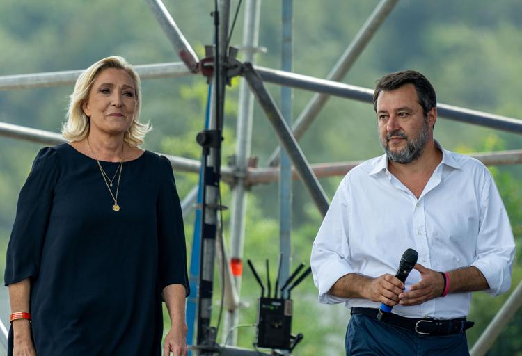 Marine Le Pen e Matteo Salvini - Fotogramma