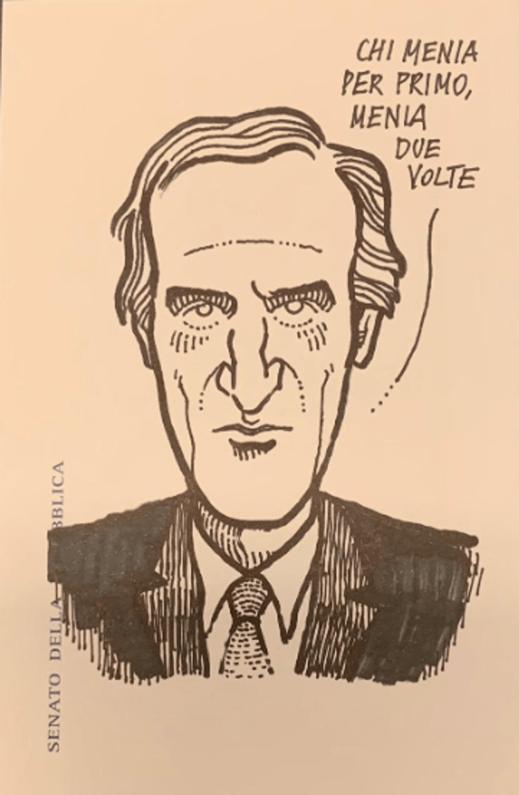 Scontro a palazzo Madama con senatore Fdi, la caricatura del dem Sensi: 