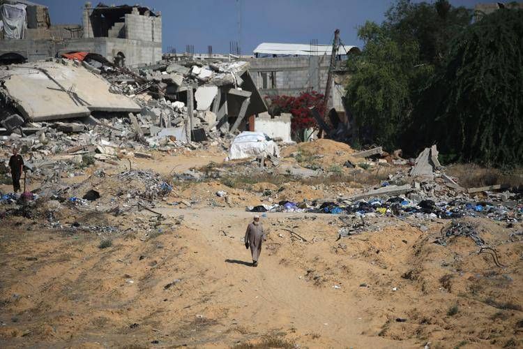 Macerie a Gaza (Afp)