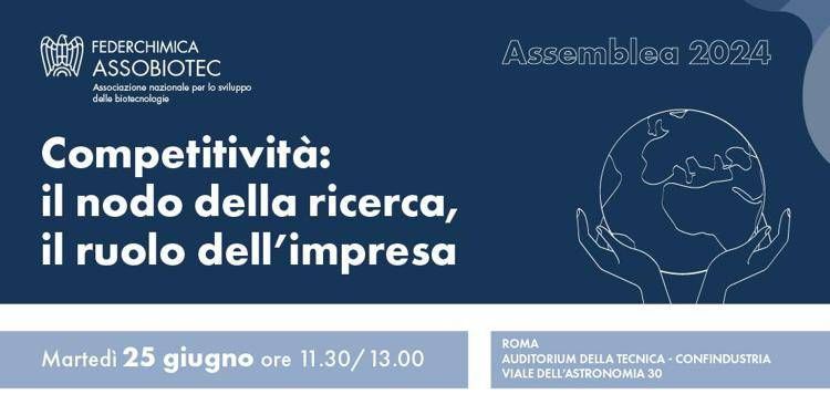 Assemblea Assobiotec, 'Competitività il nodo della ricerca il ruolo dell'impresa'