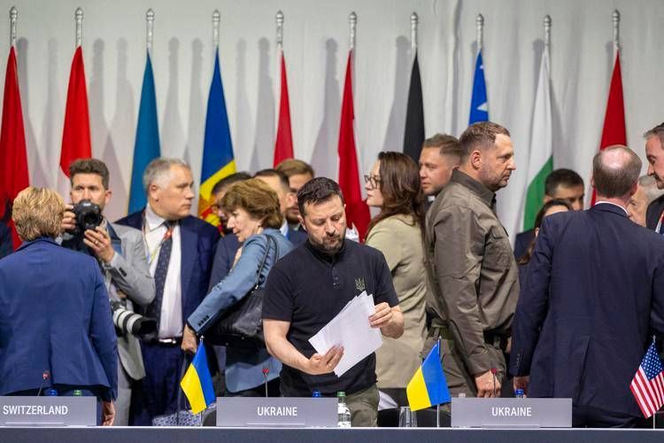 Volodymyr Zelensky al summit in Svizzera (Afp)