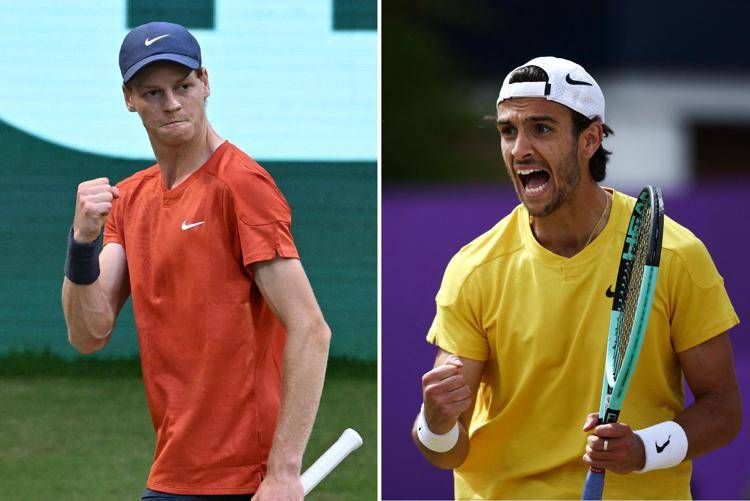 Jannik Sinner e Lorenzo Musetti (Afp)