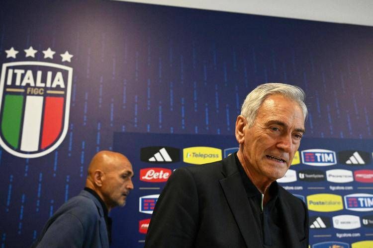 Spalletti e Gravina in conferenza stampa - Afp