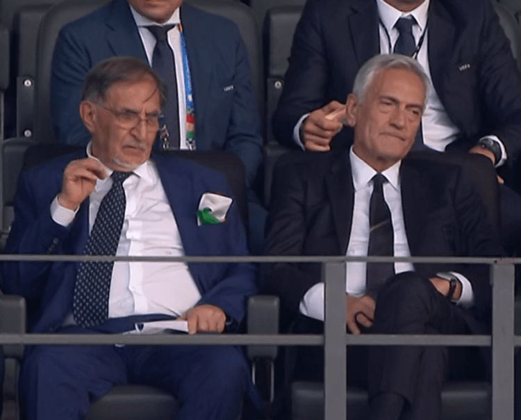 La Russa e Gravina in tribuna durante Svizzera-italia