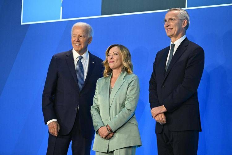 Giorgia Meloni al vertice Nato - (Afp)