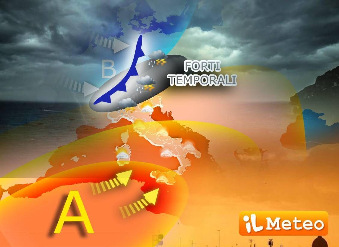 Da oggi break temporalesco al Nord - caldo senza fine al Centro-Sud
