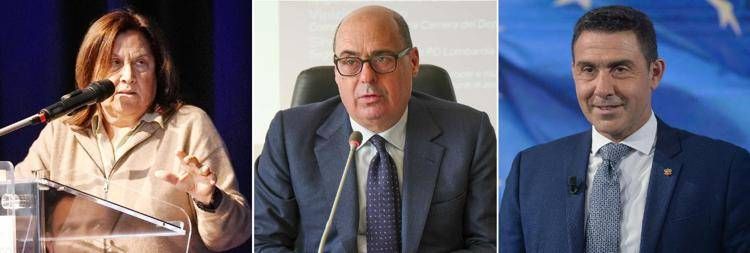 Lucia Annunziata, Nicola Zingaretti e Roberto Vannacci (Fotogramma)  